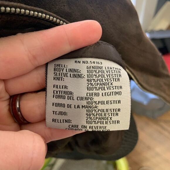 Levi’s leather jacket bomber style brown coat! Size large in EUC - Picture 7 of 9